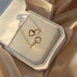bague coeur dorée
